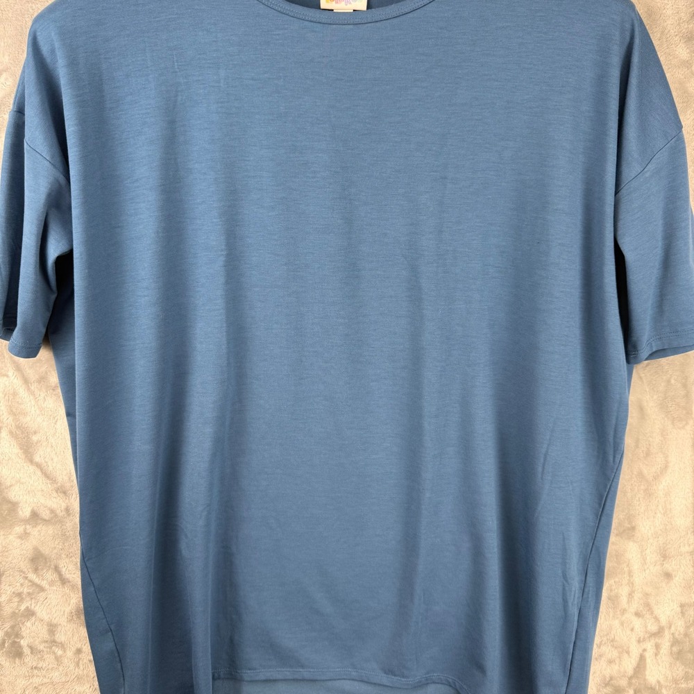 LuLaRoe Perfect T Blue Short Sleeve High Low Hem Oversized T-Shirt Womens Medium - Picture 10 of 12